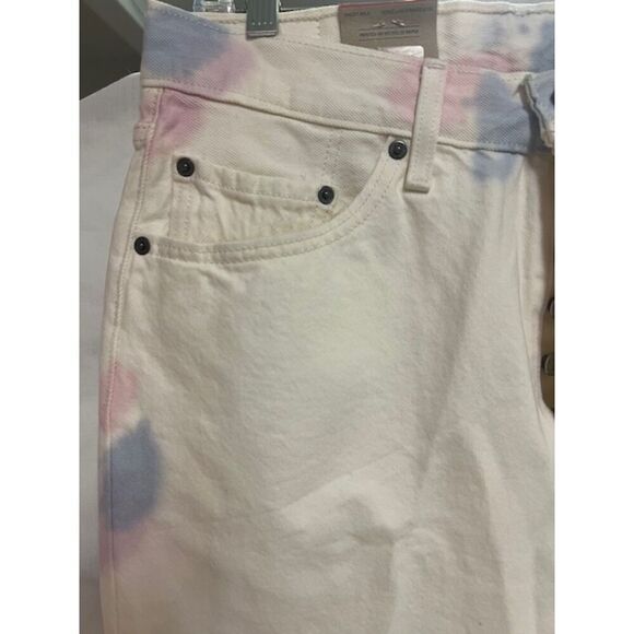 NEW Levi's 501 Jeans Womens Straight Leg White Tie Dye High Waisted Size 31x30 - Picture 10 of 14